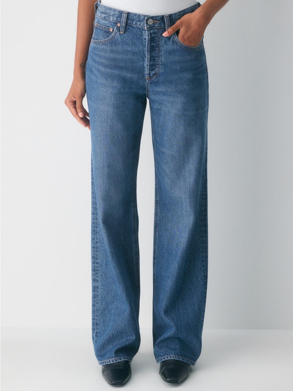 Aritzia Denim Forum Maya The Mid Rise Wide Jeans